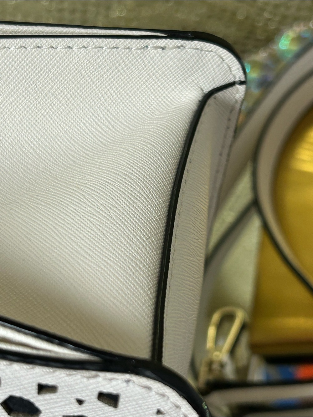 kate spade White Laser-Cut Floral Top-Handle Satchel Approx. 11.5 x 8 x 5 - Picture 15 of 17
